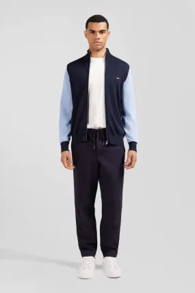 Cardigan zippé marine et bleu numéro 10