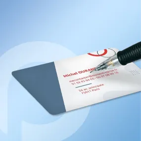 Cartes PVC imprimées avec zone ou blanc d'écriture ardoisine